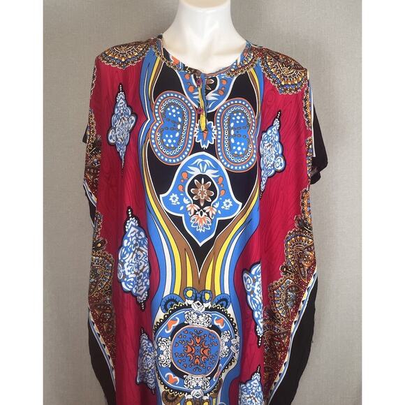 Kraton Mas Hadiputra Gemilang Batik Kaftan Modest No Side Slit House Dress Mumu - Picture 2 of 9